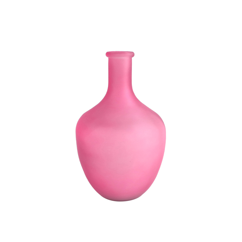 Rose Red Frosted Glass Vase YD-VL-050