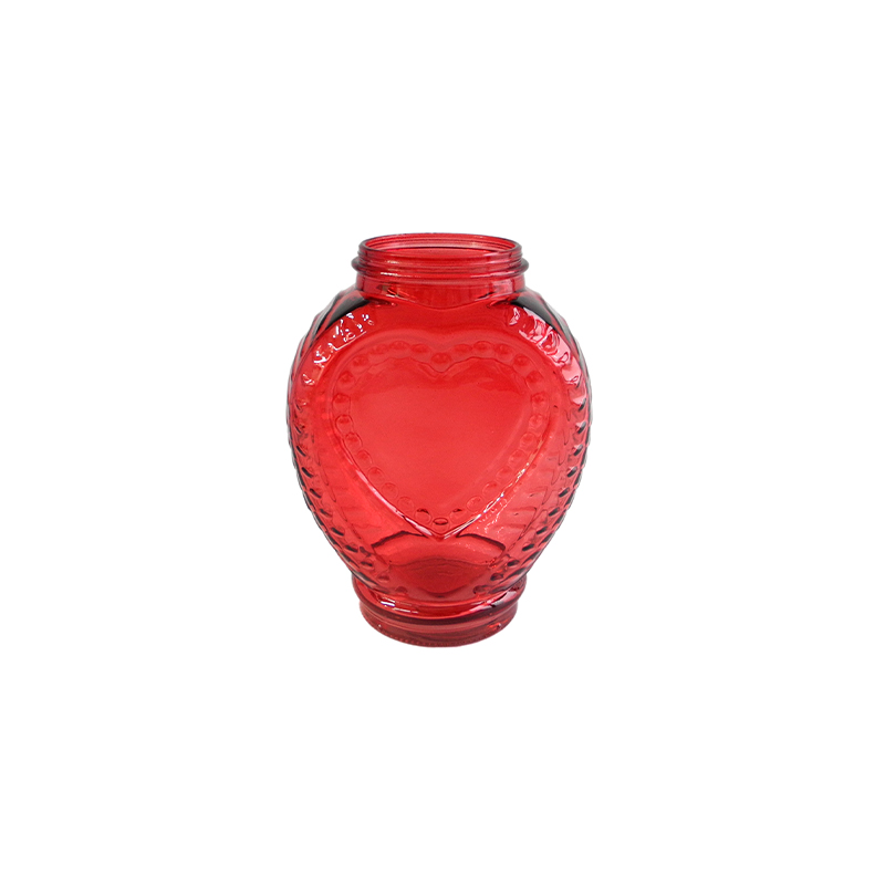 Red Heart Pattern Glass Vase YD-VL-024