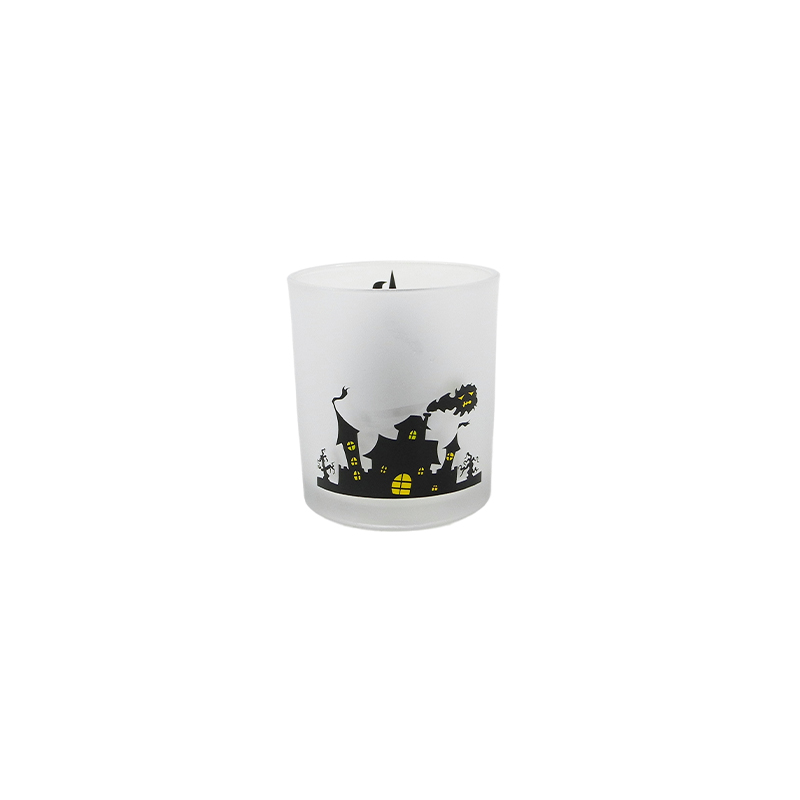 Halloween White Frosted Glass Wax Cup YD-HAL-076