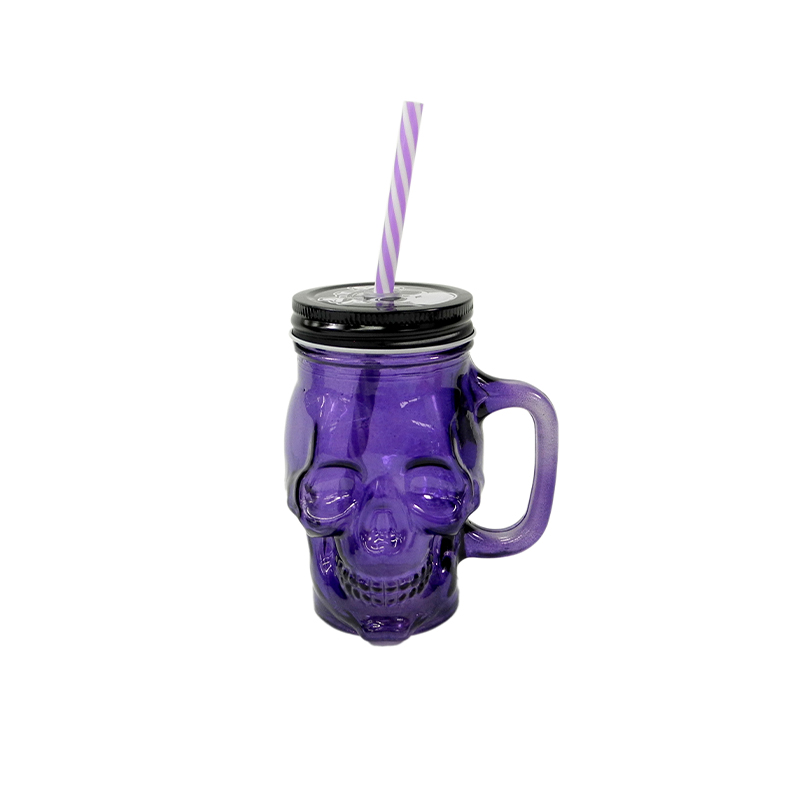 Skull Shaped Straw Cup with Handle YD-HAL-075