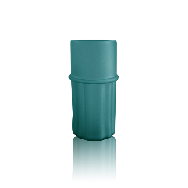 Green Frosted Glass Vase YD-OBS-066