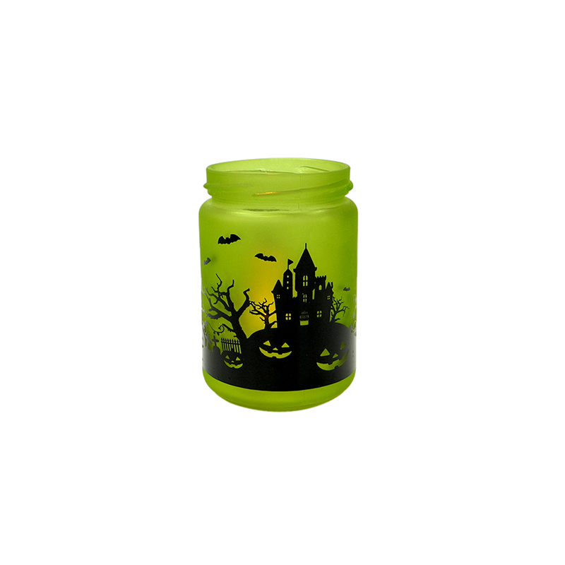 Halloween Pattern Stained Glass Candle Holder YD-HAL-085