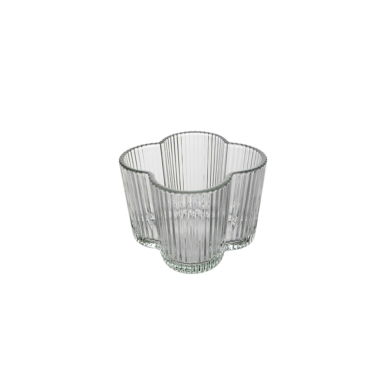 Flower Striped Glass Candle Holder YD-HDWC-178