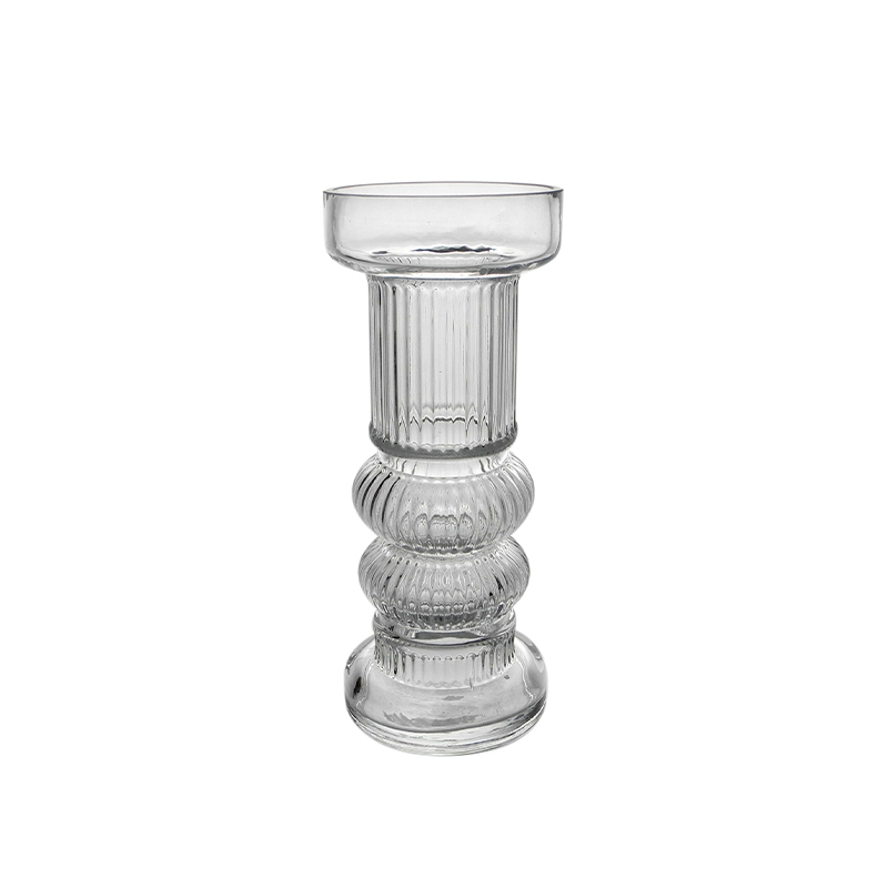 Large Diameter Striped Glass Vase YD-CGV-037