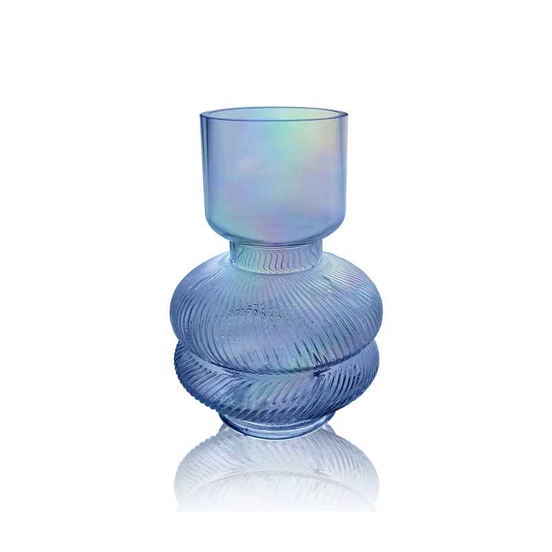 Twill Multicolored Plated Glass Vase YD-OBS-103