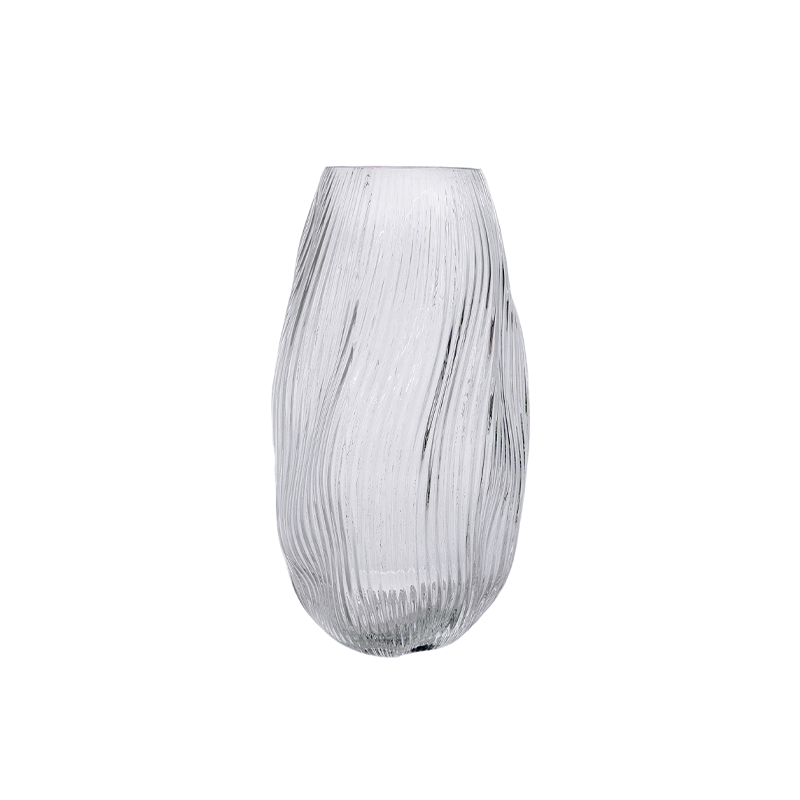 Special-shaped Striped Glass Vase YD-CGV-041