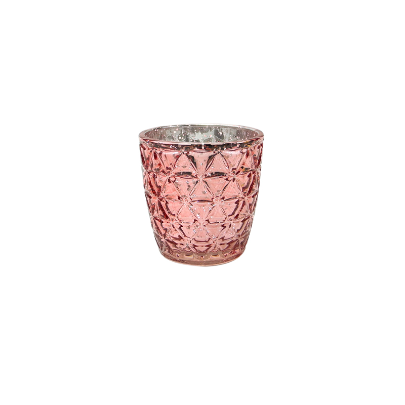 Embossed Electroplated Broken Silver Glass Wax Bottle YD-CX-083