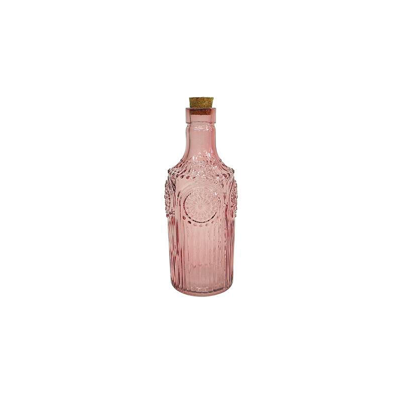 Embossed Pattern Cork Glass Bottle YD-SS-072