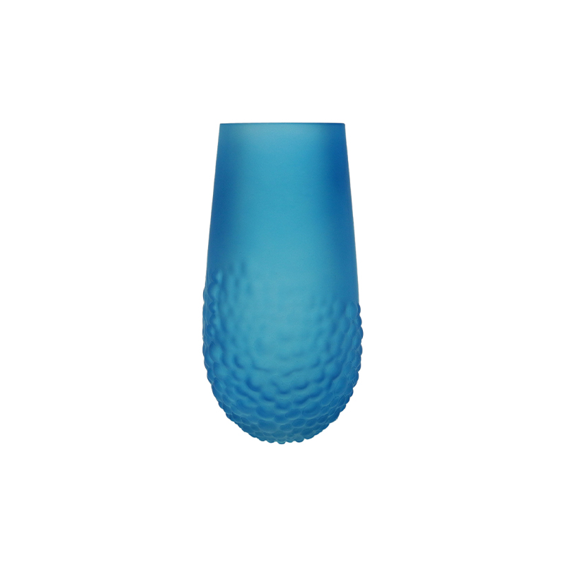 Segmented Relief Frosted Glass Vase YD-OBS-148