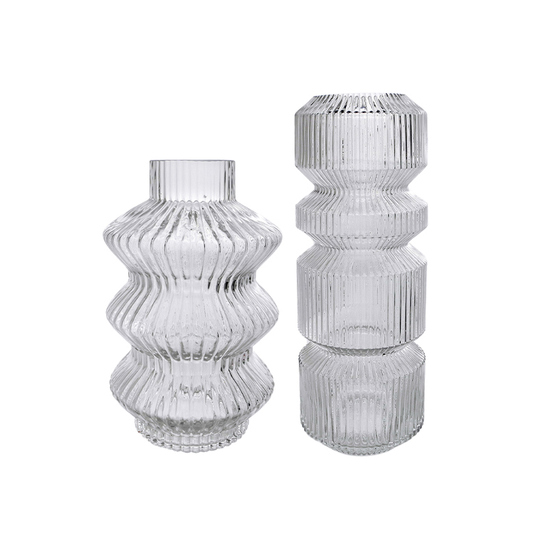 Special-shaped Striped Glass Vase YD-CGV-058