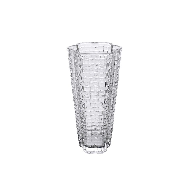 Plaid Lace Clear Glass Vase YD-CGV-052