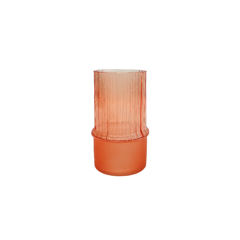 Orange Segmented Relief Glass Vase YD-SS-108