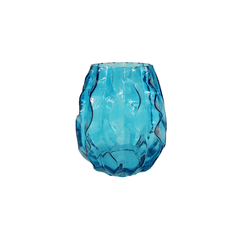 Wave Pattern Spray-painted Glass Vase YD-OBS-141