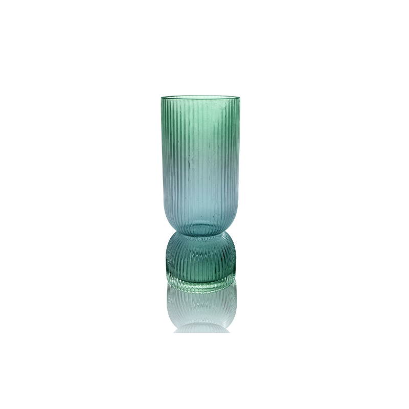 Striped Gradient Glass Vase YD-OBS-119