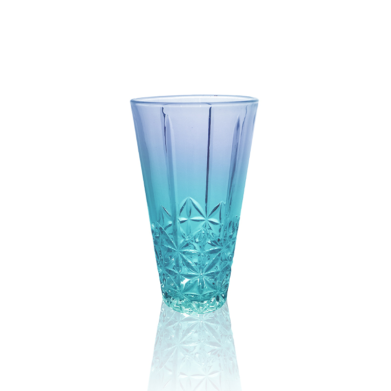 Segmented Relief Gradient Glass Vase YD-OBS-124