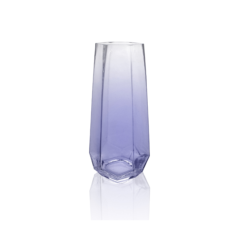 Polygonal Gradient Glass Vase YD-OBS-126