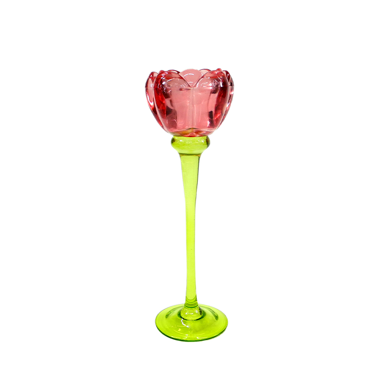 Floral Mosaic Spray Glass Candle Holder YD-ND-406