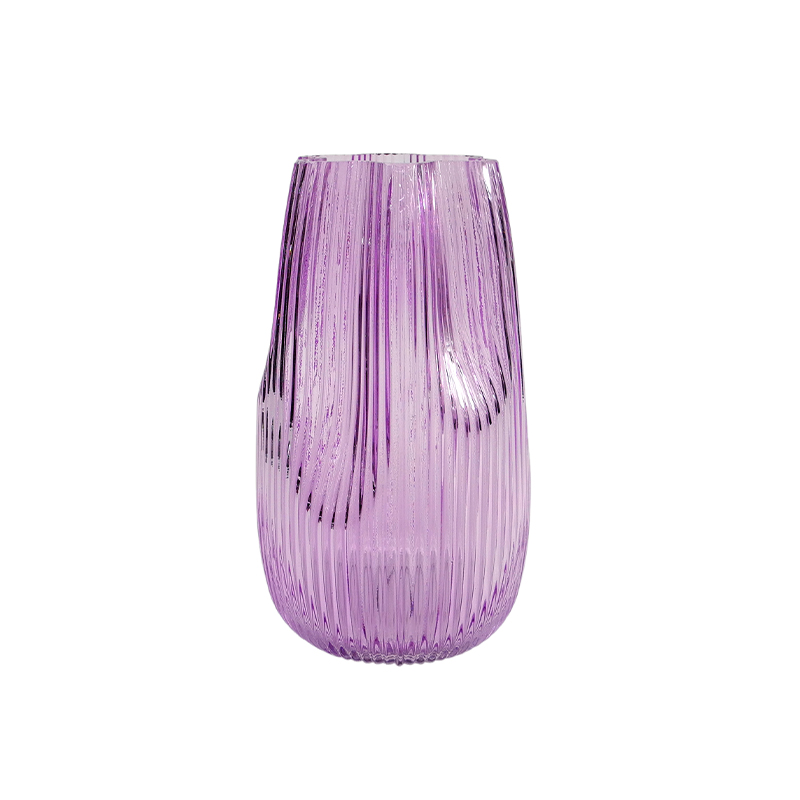 Purple Striped Spray Glass Vase YD-ND-417
