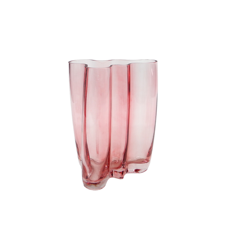 Pink Curved Spray Glass Vase YD-ND-421