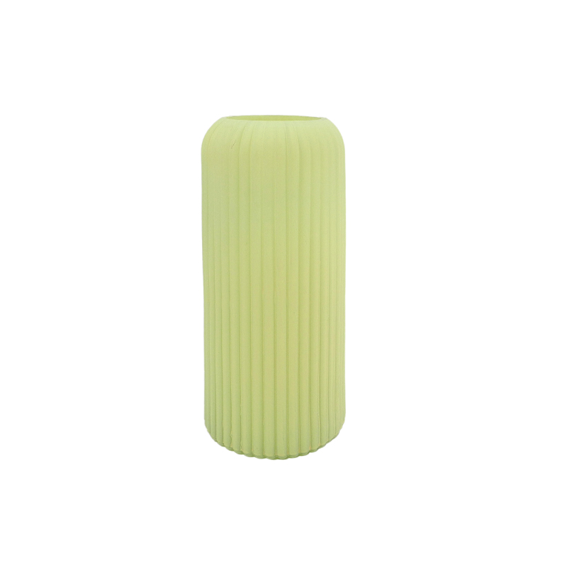 Glass Vase with Column Stripes And Frosted Glass YD-ND-450