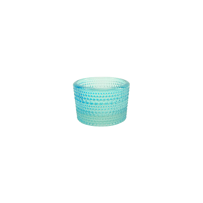 Embossed Spray Colored Glass Small Candle Holder YD-ND-397