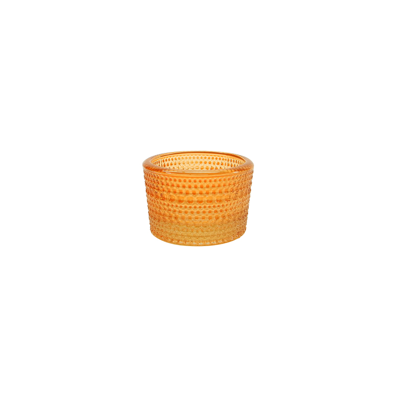 Embossed Spray Colored Glass Small Candle Holder YD-ND-397