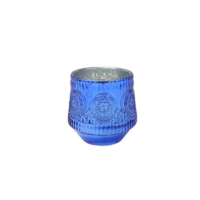 Yorklsun Glassware Royal Blue Candle Holder & Wax Bottle YD-CX-052