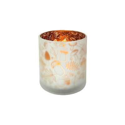 Yorklsun Glassware Red Pattern Candle Holder & Wax Bottle YD-HDWC-043