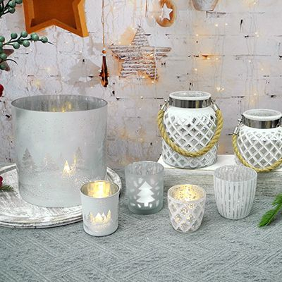 White Christmas Candle Holder & Wax Bottle YD-ND-034
