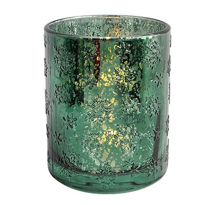 Yorklsun Glassware Dark Green Christmas Candle Holder & Wax Bottle YD-HDWC-040