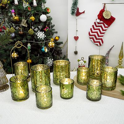 Green Christmas Candle Holder & Wax Bottle YD-ND-038