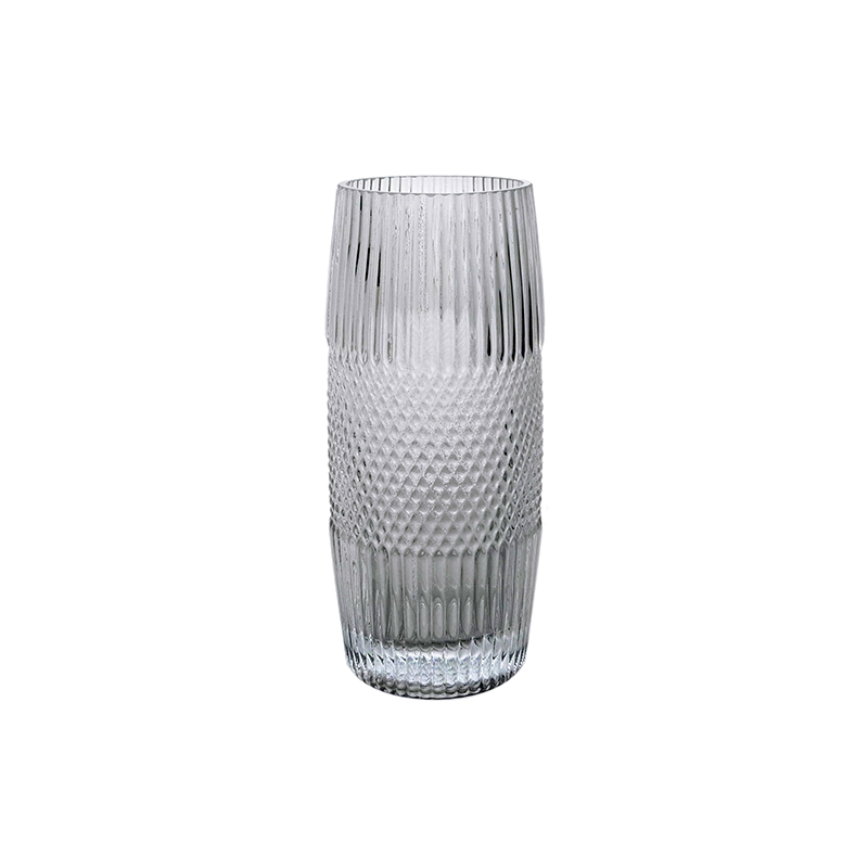 Segmented Relief Glass Vase YD-CGV-086