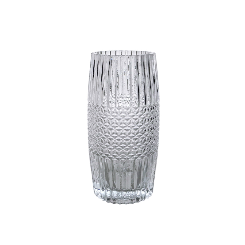 Segmented Relief Clear Glass Vase YD-CGV-089