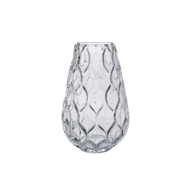 Embossed Clear Glass Vase YD-CGV-087