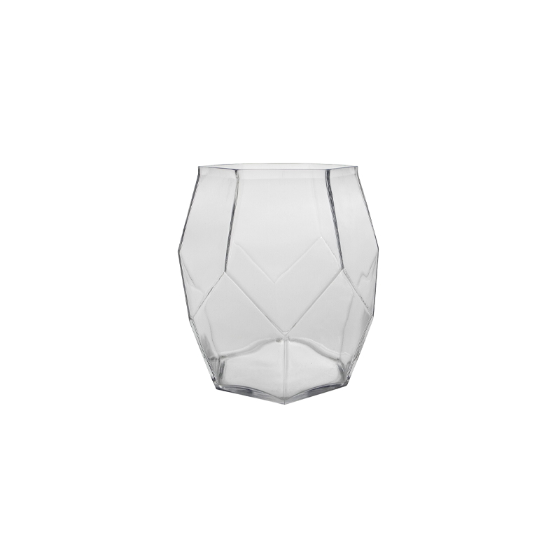 Polygonal Clear Glass Vase YD-CGV-136