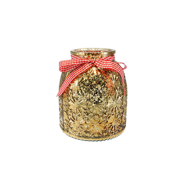 Electroplated Silver Fragments with Ice Pattern Candleholder YD-CX-157