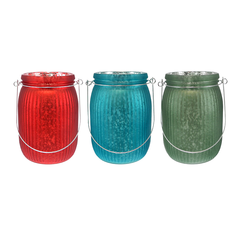 Striped Electroplated Silver Broken Candleholder YD-CX-162