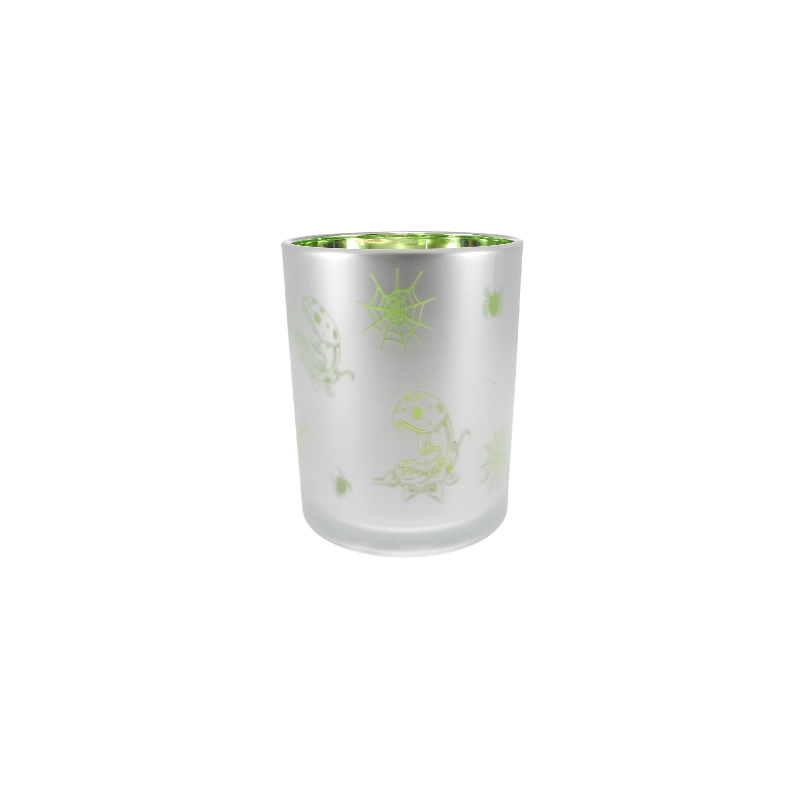 Halloween Electrically Plated Green Glass Candleholder YD-HAL-125