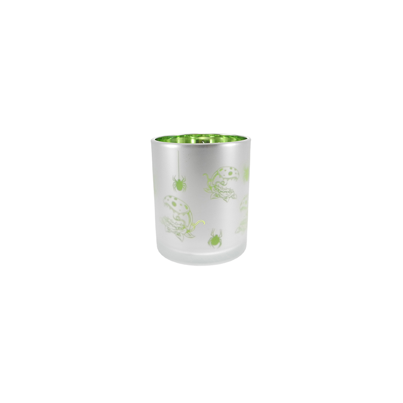 Halloween Electrically Plated Green Glass Candleholder YD-HAL-125