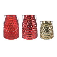 Square Pattern Textured Electroplated Silver Fragments Candleholder YD-CX-174