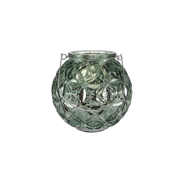 Sphere-shaped Electroplated Silver Fragments Candleholder YD-CX-148