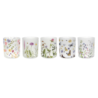 Spring Pattern Frosted Glass Wax Cup YD-SS-129