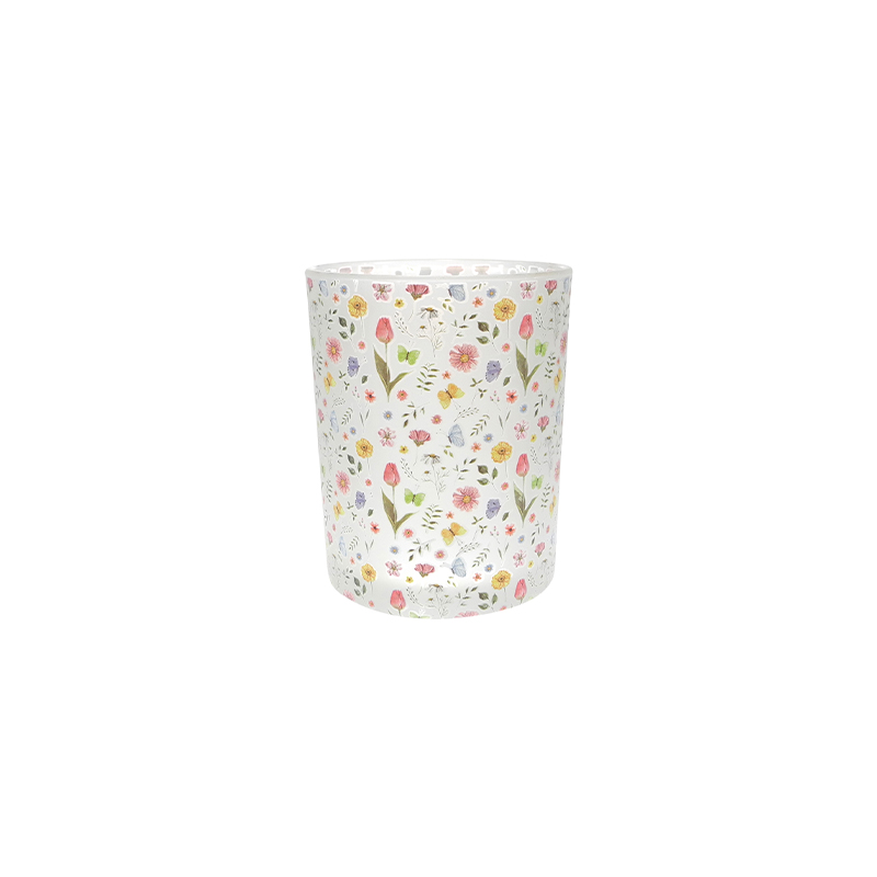 Spring Pattern Frosted Glass Wax Cup YD-SS-129