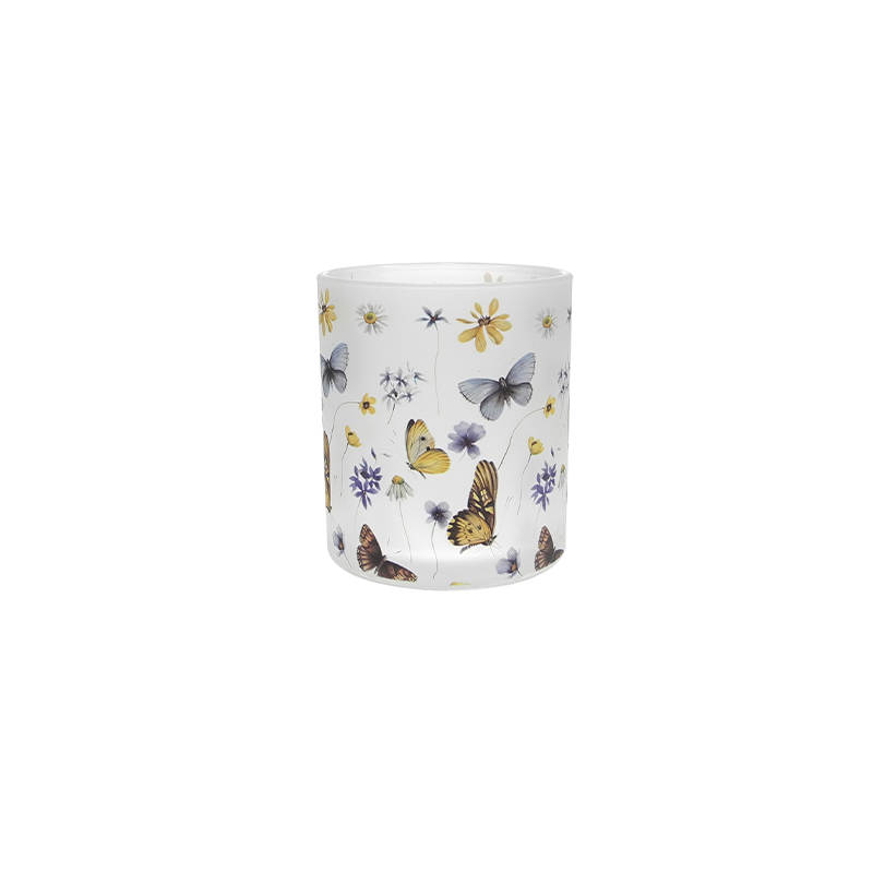 Spring Pattern Frosted Glass Wax Cup YD-SS-129