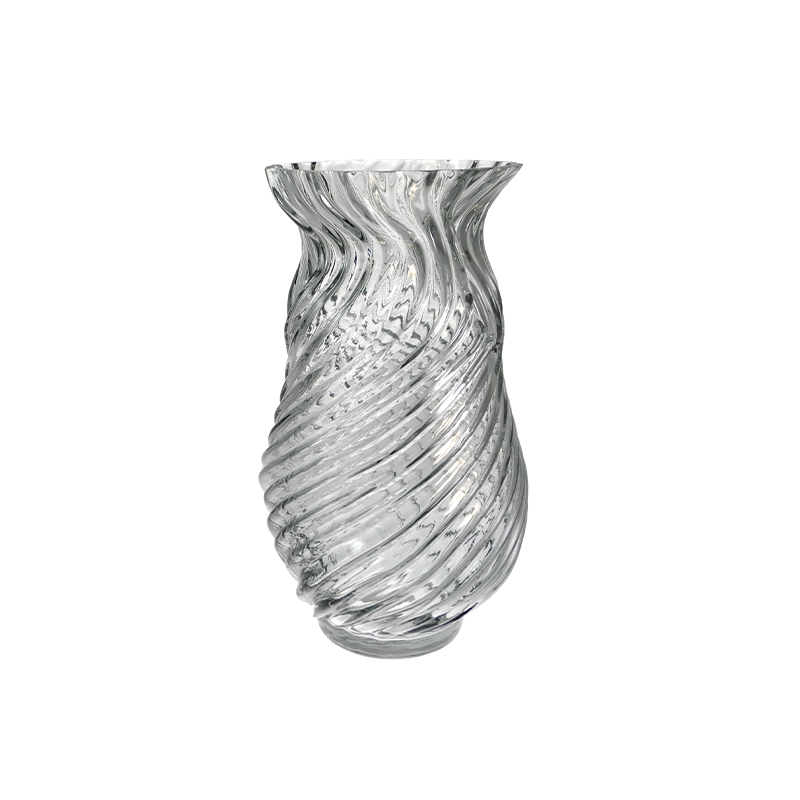 Ribbed And Irregularly Shaped Glass Vase YD-TDH-123