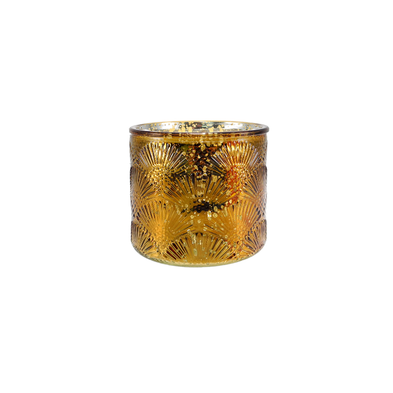 Flame-patterned Electroplated Silver Shards Candleholder YD-TDH-159