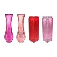 Valentine's Day Heart-shaped Colored Glass Flower Vase YD-VL-077