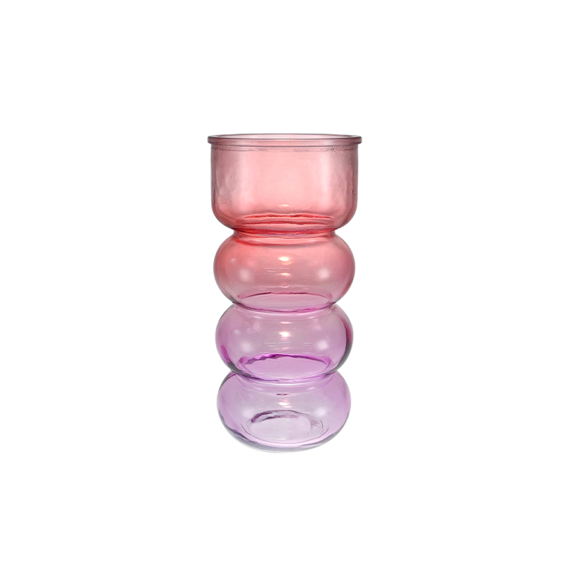 Pink And Purple Gradient Colored Glass Vase YD-SS-155
