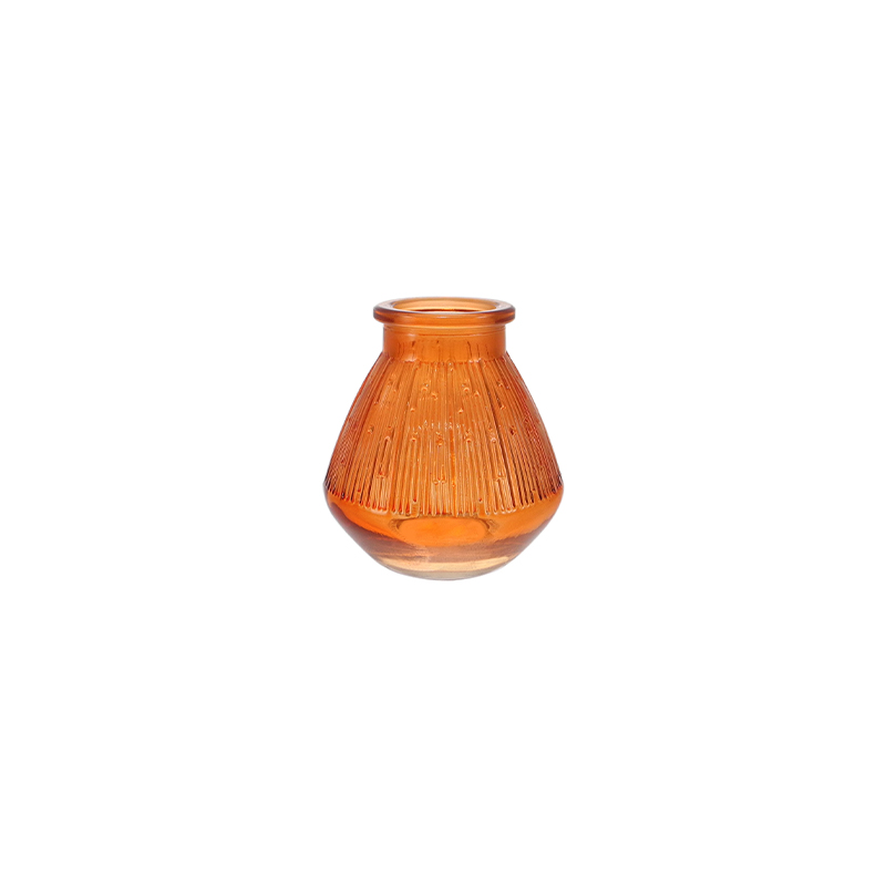 Striped Diamond-shaped Spray-painted Glass Vase YD-SS-154