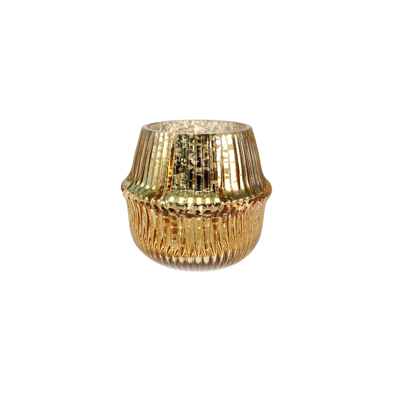 Electroplated Silver Fragments Striped Christmas Candleholder YD-CX-153